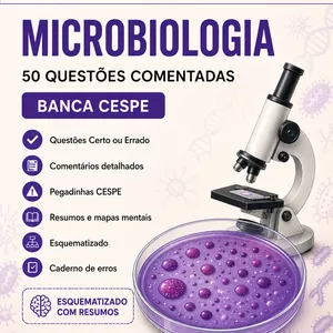 Capa da apostila Questões Comentadas de Microbiologia